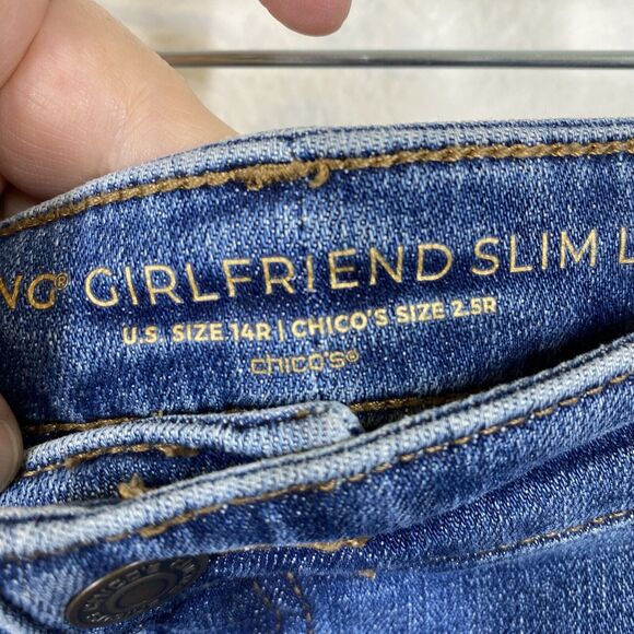 Chioc's So Slimming Girlfriend Slim Leg Ankle Jeans Size 14R / 2.5R Embroidered - Picture 11 of 13